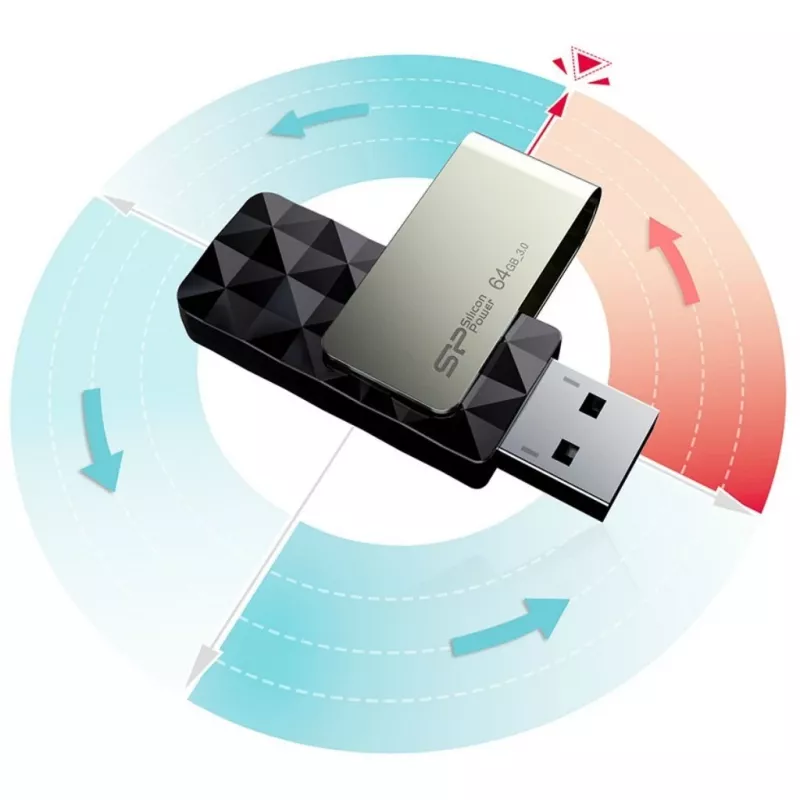 Silicon Power Blaze B30 USB kľúč 64 GB USB Type-A 3.0 (3.1 Gen 1) čierny