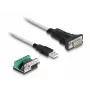 DeLOCK 63465 Adaptér USB 2.0 Type-A na sériový RS-422/485, 6-pólová svorkovnica, 1,8 m, čierny/priehľadný