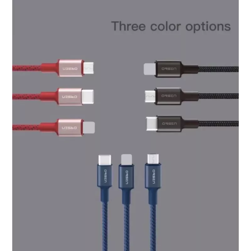 USB kábel Orsen S9M A na Micro USB 2.1A 1 m čierny