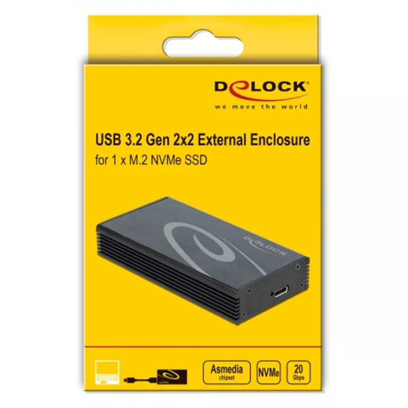 Externé puzdro DeLOCK M.2 NVMe PCIe SSD USB 3.2 Gen 2x2