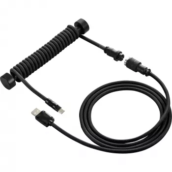 Sharkoon SGK50 Aviator špirálový kábel pre SKILLER SGK50, USB-A na USB-C, 1,85 m, titán/čierna