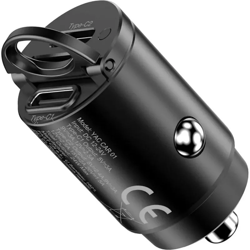 Autonabíjačka YENKEE CAR 01 Power Delivery 30W 2×USB-C