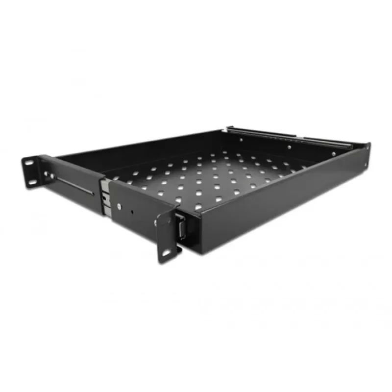 Delock - Rack zásuvka - čierna - 1U - 48,3 cm (19 palcov)