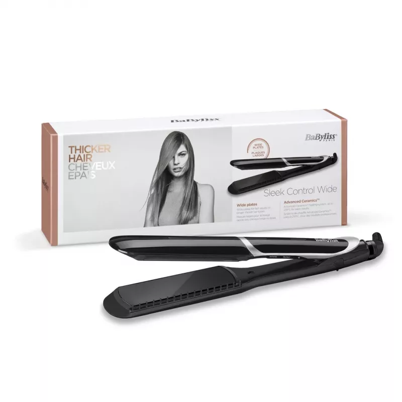 BaByliss Sleek Control žehlička na vlasy široká Warm Black 98.4 (2,5 m)