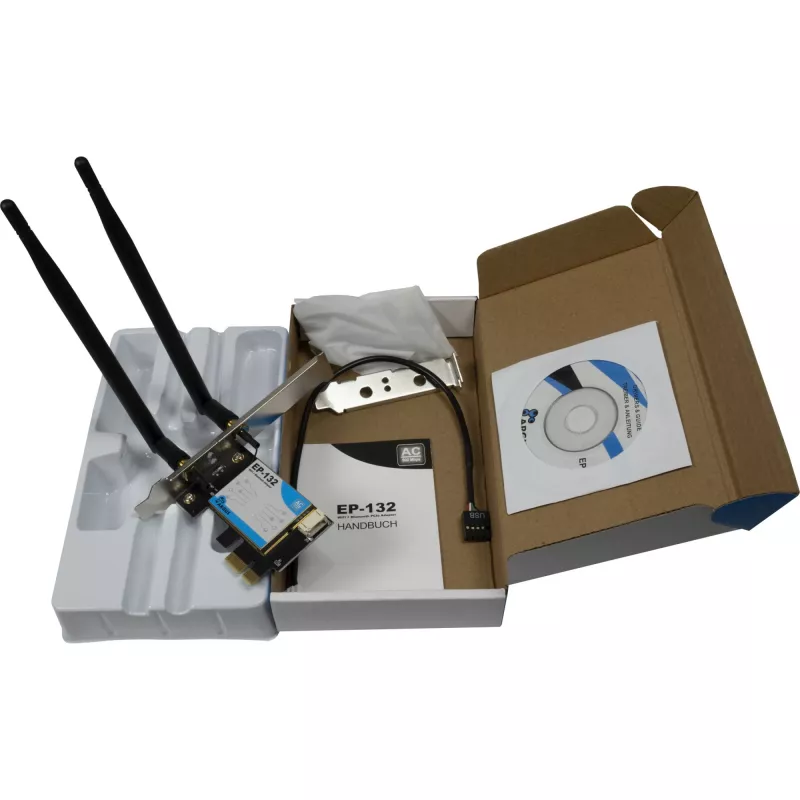 Bezdrôtový USB sieťový adaptér INTER-TECH Argus EP-132, USB 2.0, Wi-Fi 5 (až 600 Mbit/s)