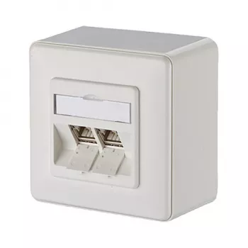 Metz Connect C6Amodul 270° - výstup zásuviek - RJ 45 - 2 sieťové zásuvky - Pure White, RAL 9010 (130B12D20002-E)