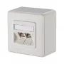 Metz Connect C6Amodul 270° - výstup zásuviek - RJ 45 - 2 sieťové zásuvky - Pure White, RAL 9010 (130B12D20002-E)