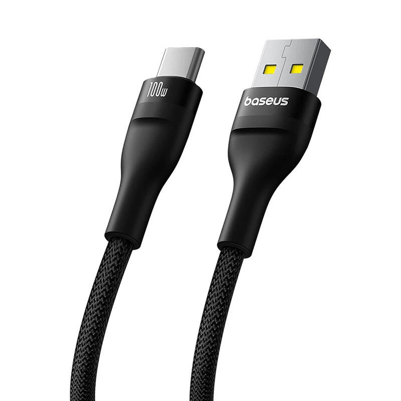 Baseus Flash 2 USB A na USB C rýchlonabíjací kábel 2 m 100 W čierny
