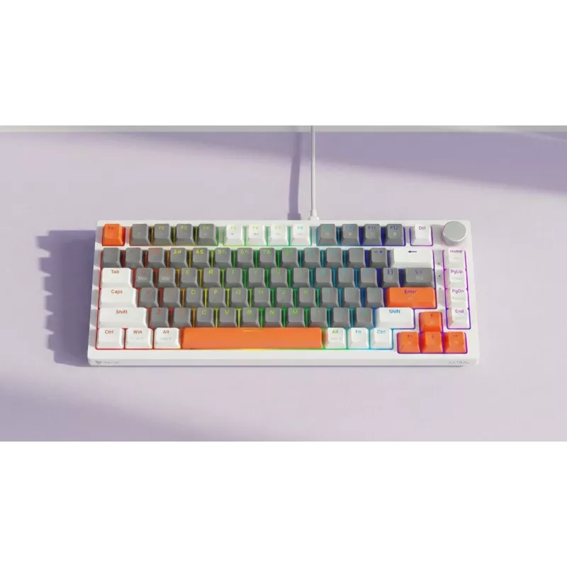 Savio ASTRAL WHITE JADE 3 COLOURS klávesnica Gaming USB QWERTY US International