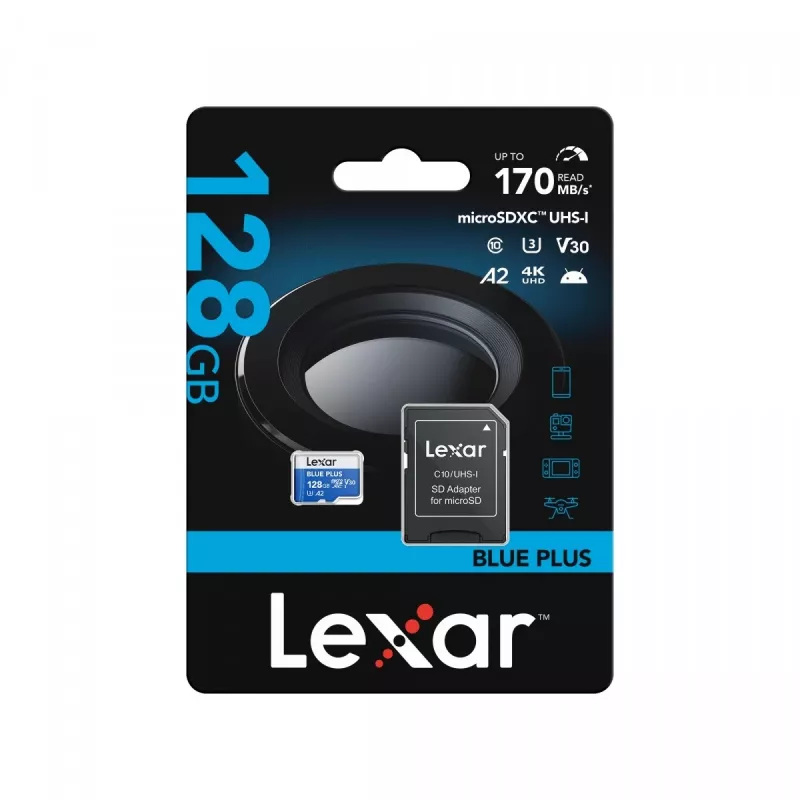 MicroSDXC pamäťová karta Lexar BLUE PLUS 128 GB UHS‑I U3 V30 170 MB/s