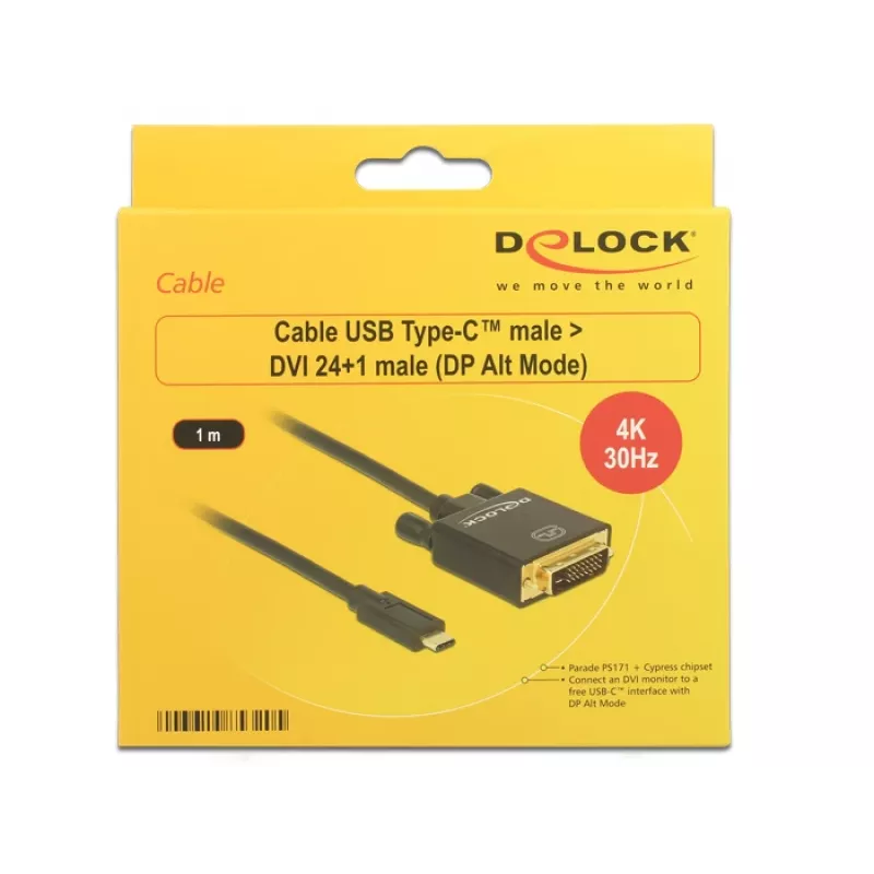 USB-C na DVI adaptér DeLOCK 1m 85320