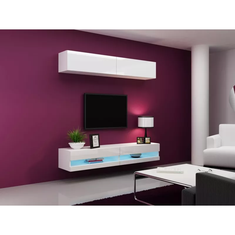 Cama obývacia zostava VIGO neu 10 biela/biela lesk
