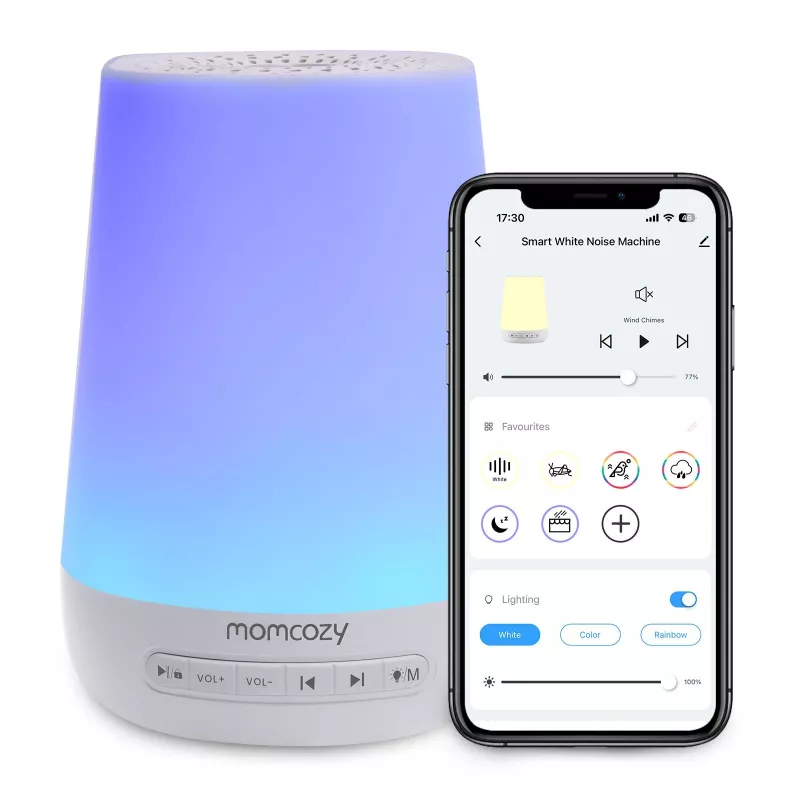 Momcozy WN02 LED nočné svetlo s bielym šumom, Wi-Fi, Alexa, USB-C