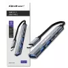 Qoltec 53790 Hub adaptér USB-C 3.1 5in1 | USB-C PD | USB-C | 2x USB 2.0 | USB 3.0