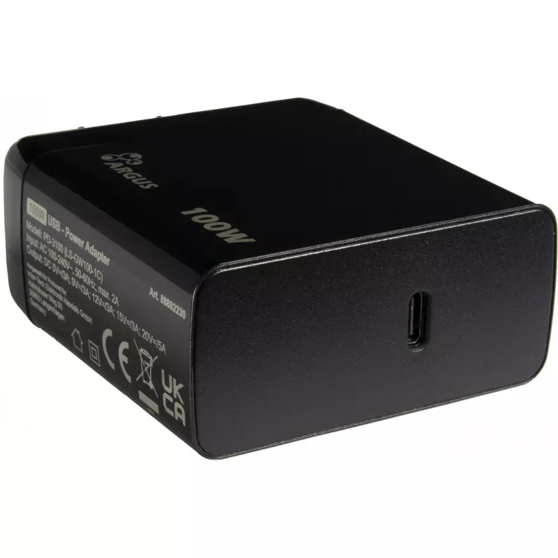 PD nabíjačka INTER-TECH PD-3100 100W USB-C čierna rýchly napájací zdroj