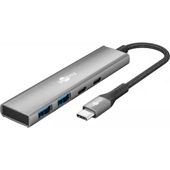 Goobay Slim 4-port USB hub USB-C na/USB-A 5 Gbit/s - Plug USB 3.2 (76563)