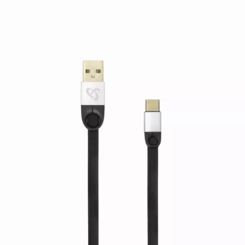 Sbox USB 2.0-Type-C/2.4A čierna/strieborná 1,5 m