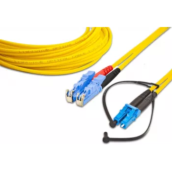 Lightwin vysokokvalitný duplexný optický patch kábel - SM - LSH - LC - 2 m - OS2 - E-2000 (LSH) - LC