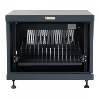 Rackový regál TECHLY 367652 organizér káblov s 3M lepiacou páskou, oceľ, 550×550×410 mm, čierny