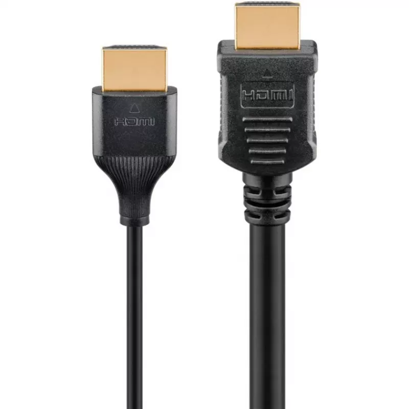 Goobay 75296 Slim vysokorýchlostný kábel HDMI s Ethernetom, 4K@60Hz, HDMI 2.0, samec–samec, 5 m, čierny