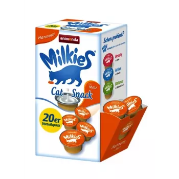Tekutá mliečna pochúťka animonda Harmony ANIMONDA Milkies výhodné balenie 20 x 15 g pre dospelé mačky, mliečna chuť, tekutá
