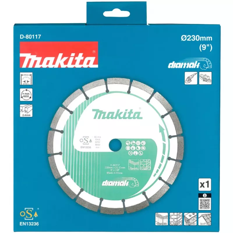 Diamantový rezací kotúč Makita D-80117 na rezanie, 230x22,23 mm