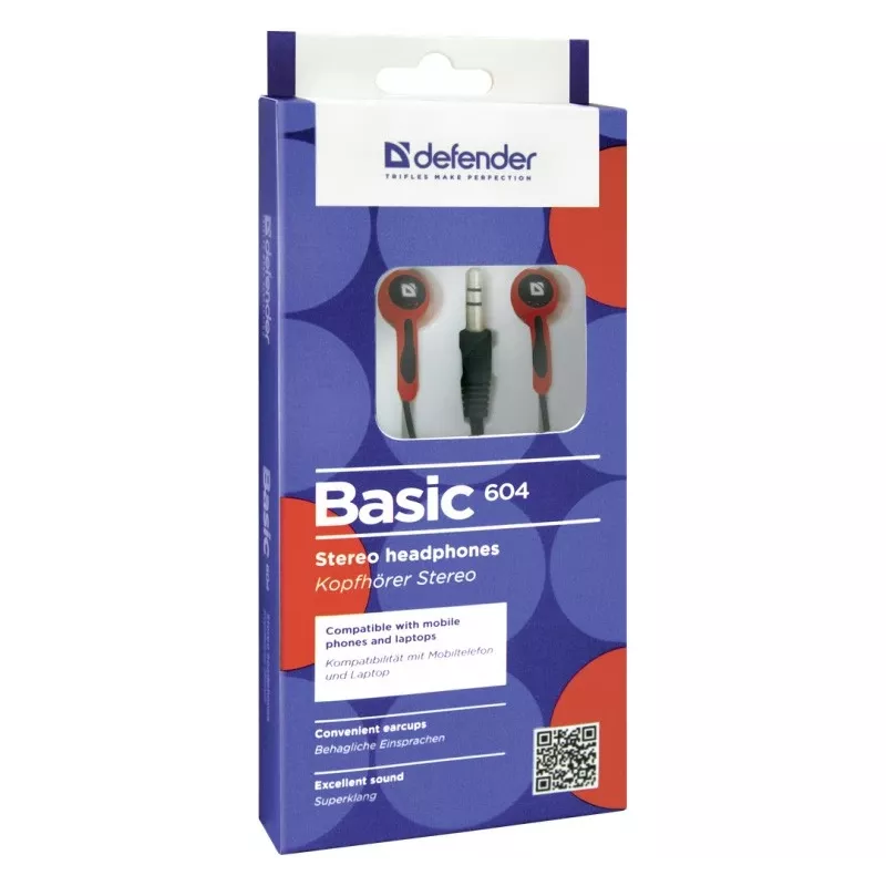 Slúchadlá Defender BASIC 604 čierno-červené