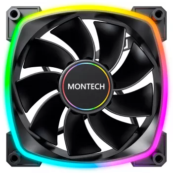 MONTECH RX140 PWM 140 mm ARGB Reverse-Blade skriňový ventilátor - čierny