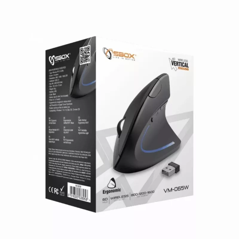 Sbox VM-065W vertikálna myš