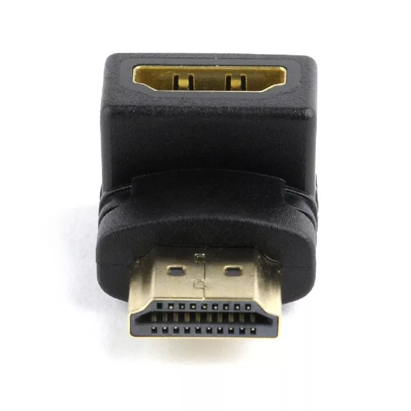 HDMI adaptér GEMBIRD A-HDMI90-FML, HDMI na HDMI, pravouhlý 90° adaptér, čierny