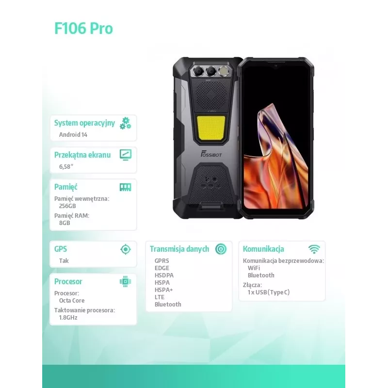 Smartphone FOSSiBOT F106 Pro čierny