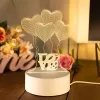 Nočná lampa Extralink HOME 3D optická ilúzia štyri srdcia USB nočná lampa