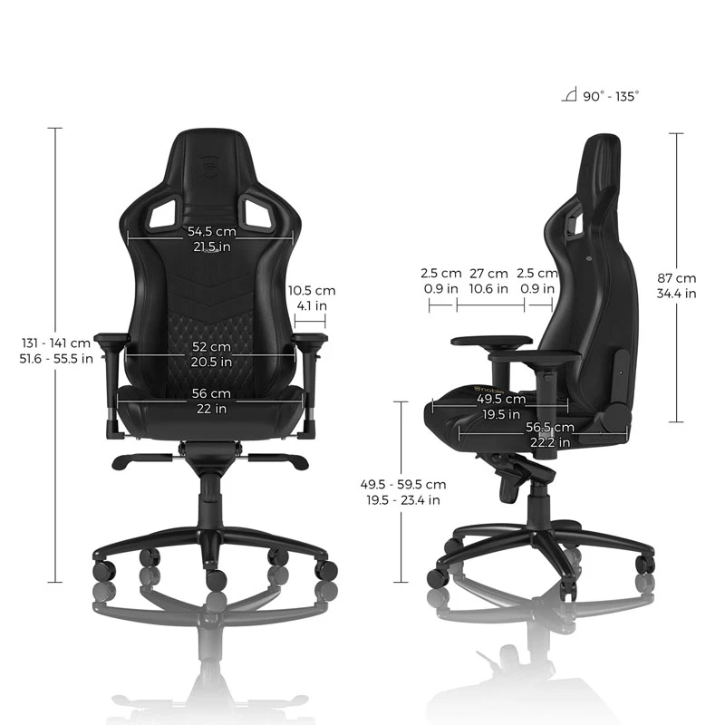noblechairs EPIC pravá koža herná stolička – čierna