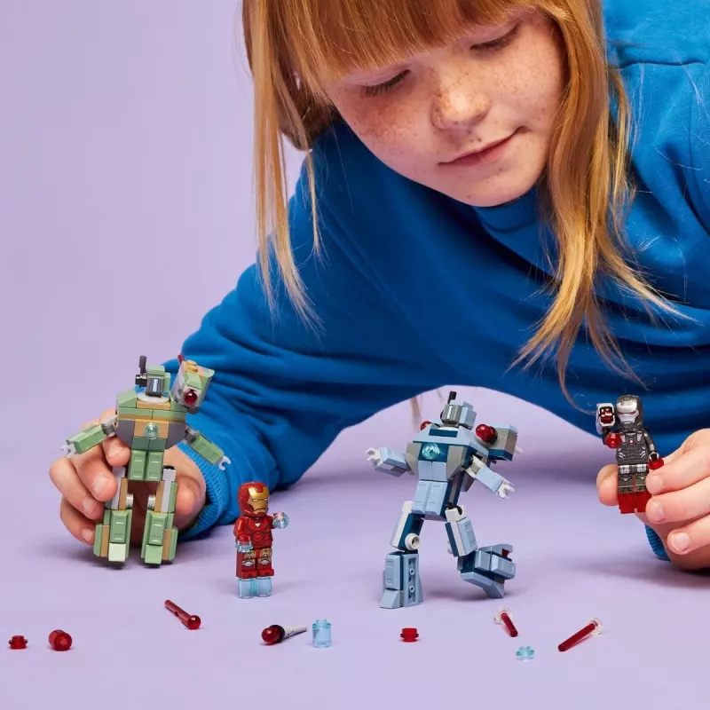 Konštrukčná hračka LEGO Marvel Super Heroes Iron Man War Machine sada 76320, 204 dielov, 2 minifigúrky, výška 100 mm