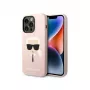 Karl Lagerfeld KLHMP14XSLKHLP iPhone 14 Pro Max 6.7 tvrdé puzdro svetloružová / svetloružová silikón Karl palcov Head Magsafe