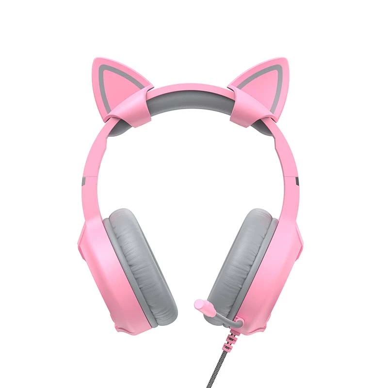 Gaming headset HAVIT Gamenote H2233D RGB — okolo uší, káblový, ružová