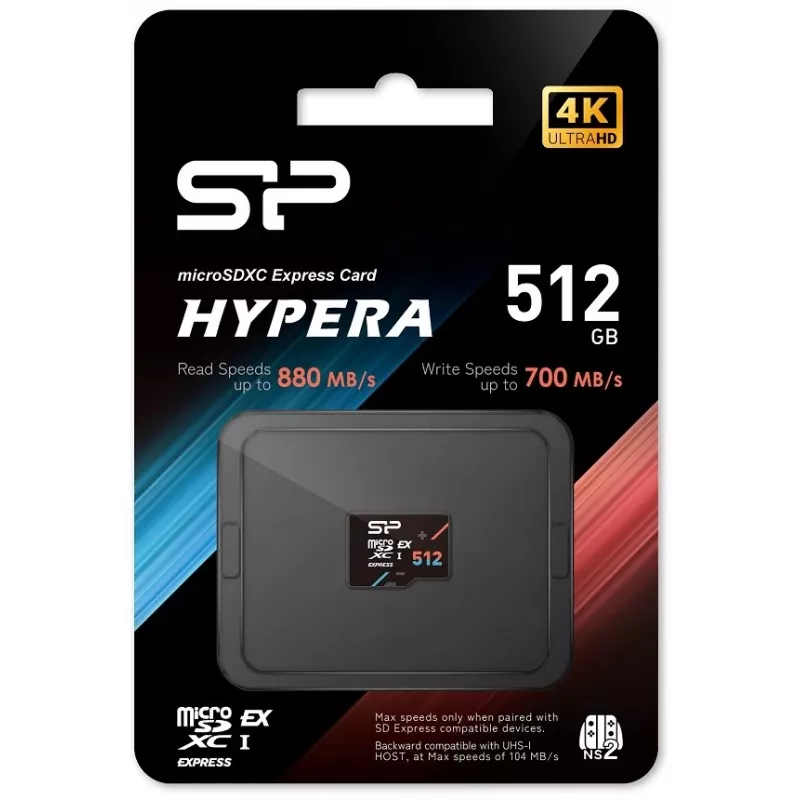 microSDXC pamäťová karta Silicon Power Hypera microSDXC Express 512 GB — UHS-I U3, V30, A1, Class 10