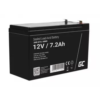 UPS batéria Green Cell AGM05 — 12 V 7,2 Ah olovená (VRLA), výška 95 mm, 151×65 mm, 2,15 kg