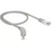 DeLOCK - patch kábel - RJ-45 (M) na RJ-45 (M) zahnutý dole - 50cm - S/FTP - CAT 6a - tienený, bezhalogénový - sivý (85873)
