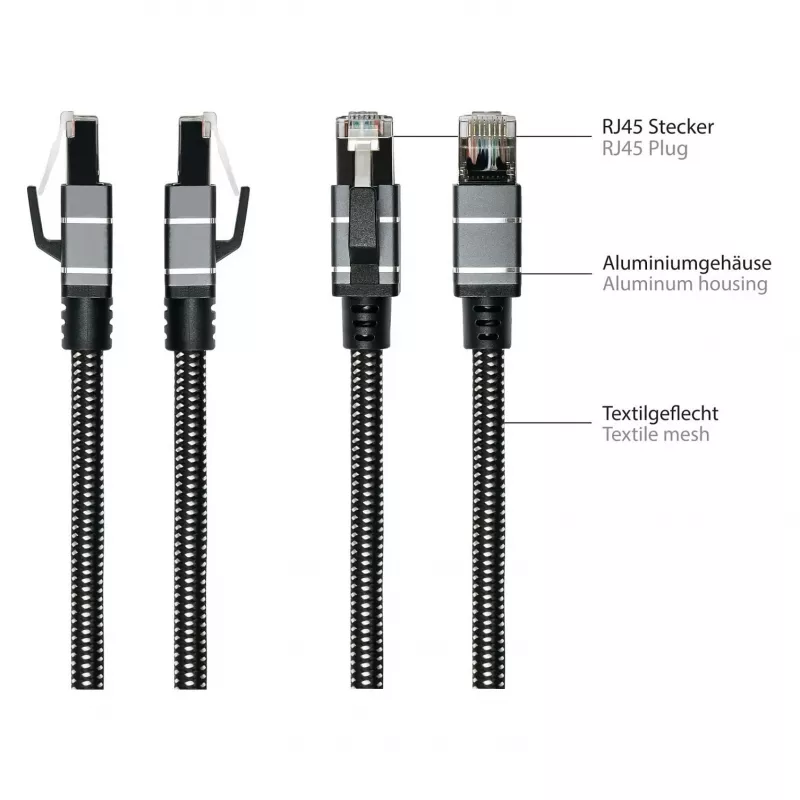 Good Connections Ethernet kábel USB-C RJ45, antracit, 2,0 m