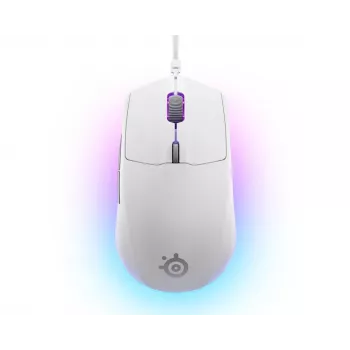 Herná myš STEELSERIES Rival 3 Gen 2 — optická, 8500 DPI, káblová USB Type-A, pre pravákov, biela, 77 g