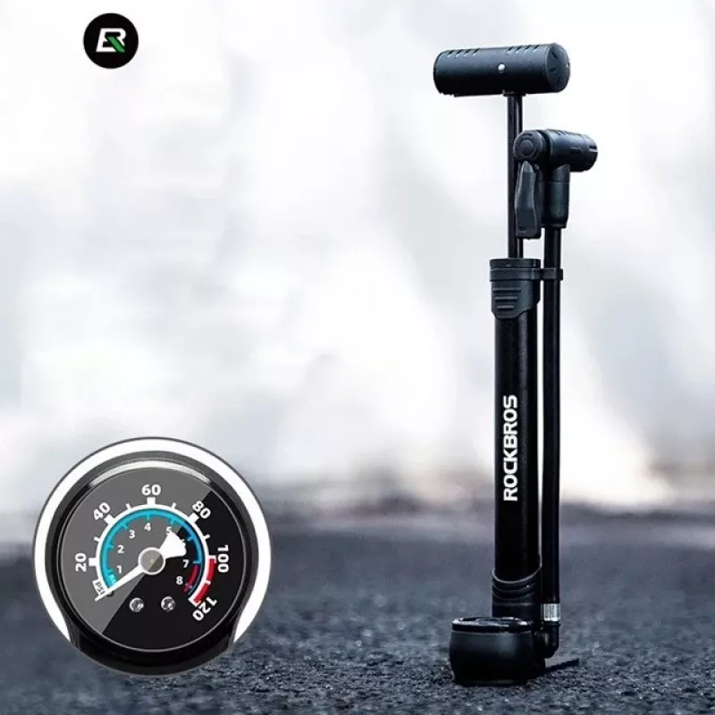 Rockbros 42310006001 bicyklová ručná pumpa s manometrom čierna