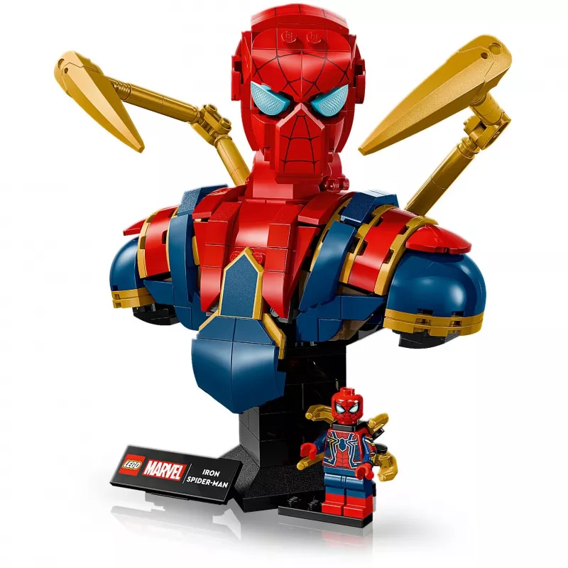LEGO Marvel zberateľská busta Iron Spider-Man 76326, 379 dielov, 18+ výstavný model, 170×200×110 mm