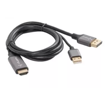 KÁBEL HDMI(M)->DISPLAYPORT(M) 1M 4K ČIERNY LANBERG