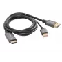 KÁBEL HDMI(M)->DISPLAYPORT(M) 1M 4K ČIERNY LANBERG