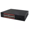Sieťový switch QOLTEC 52364 — Gigabit Ethernet PoE 16xRJ45, 2xSFP