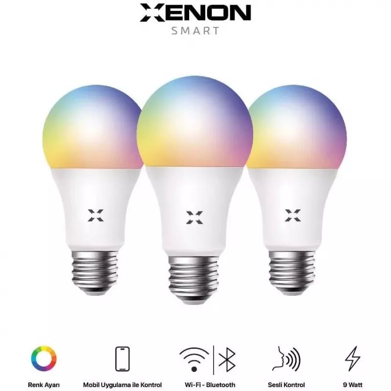 XENON Smart X7021 smart LED žiarovka RGB, 9 W, Wi-Fi, Bluetooth, biela