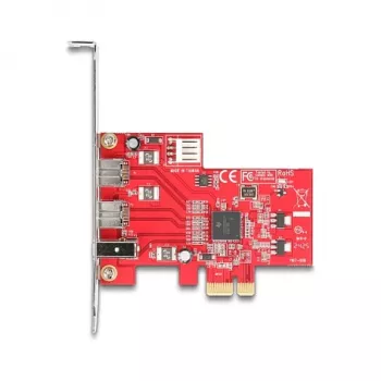 DeLOCK 90738 PCIe Firewire adaptér Interný IEEE 1394 červený