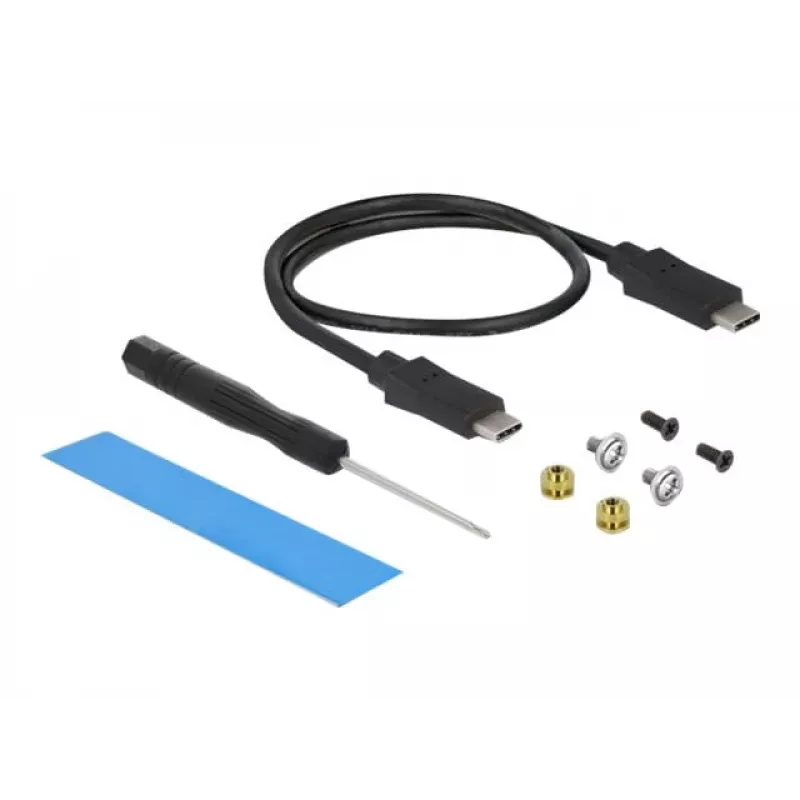 Puzdro na SSD DeLOCK externé USB Type-C combo puzdro pre M.2 NVMe PCIe alebo SATA SSD