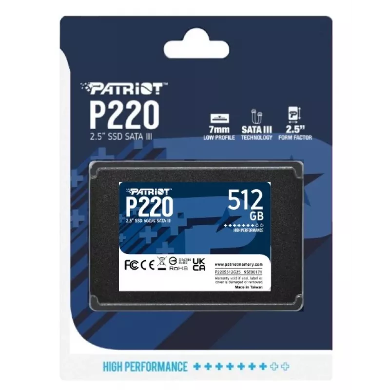 Patriot Memory P220 SSD disk 512 GB, 2,5″, SATA III (P220S512G25)